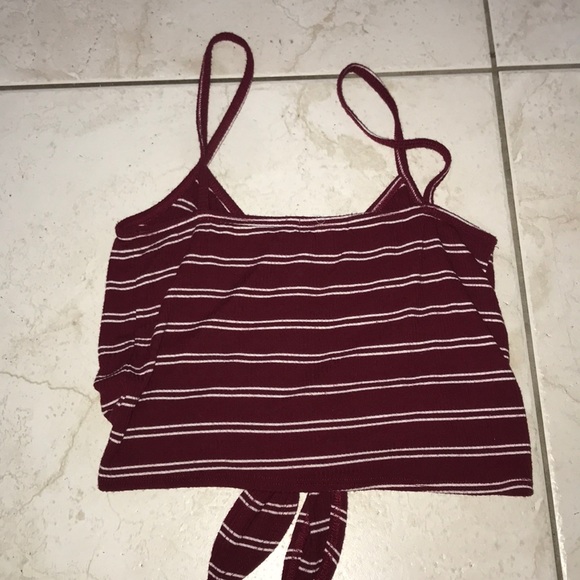Maroon & white striped tank from Tillys (used) - Picture 4 of 4